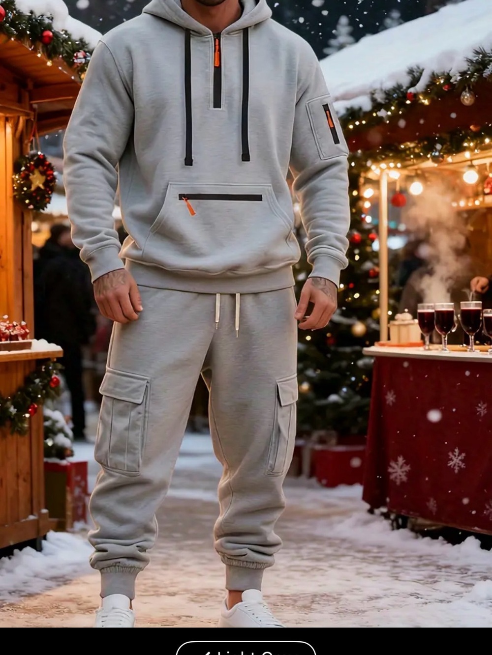 Men's Light Gray Cargo Jogger Pants – Casual Comfort